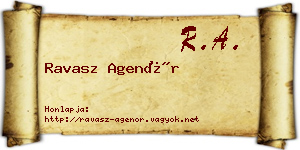 Ravasz Agenór névjegykártya